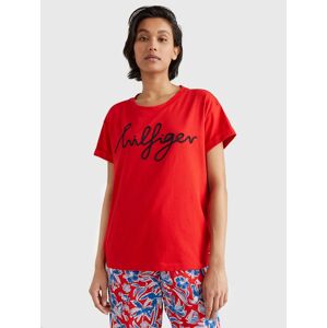 Tommy Hilfiger dámské červené tričko - M (SNE)